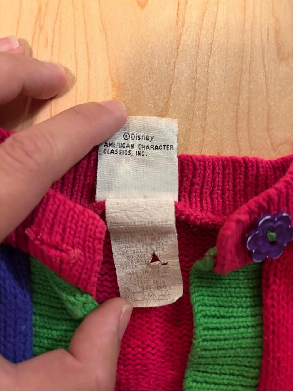 Vintage Baby Mickey & Co Varsity Style Colorblock Cardigan Size 18 mo
